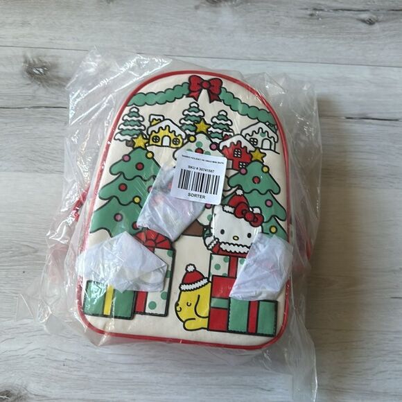 Hello Kitty Sanrio Holiday Christmas Backpack & Card Holder‎ Wallet NWT